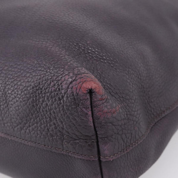 PRADA Hand Bag Vittero Dino Leather Purple Silver Auth 203600