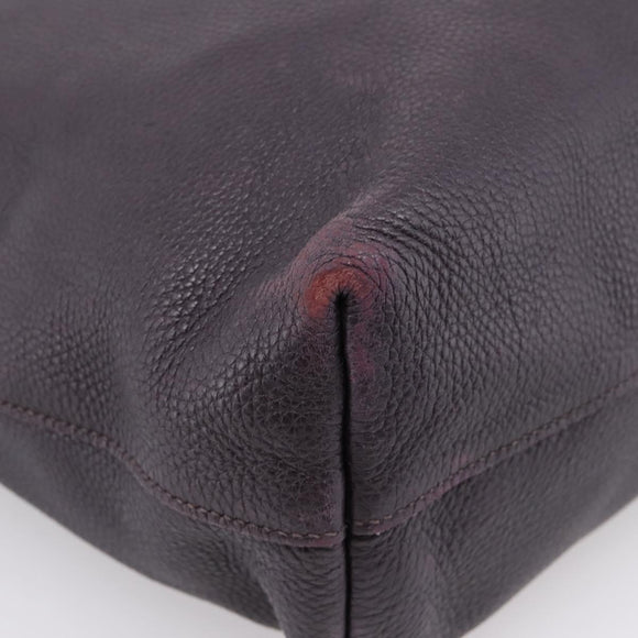 PRADA Hand Bag Vittero Dino Leather Purple Silver Auth 203600