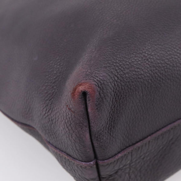 PRADA Hand Bag Vittero Dino Leather Purple Silver Auth 203600