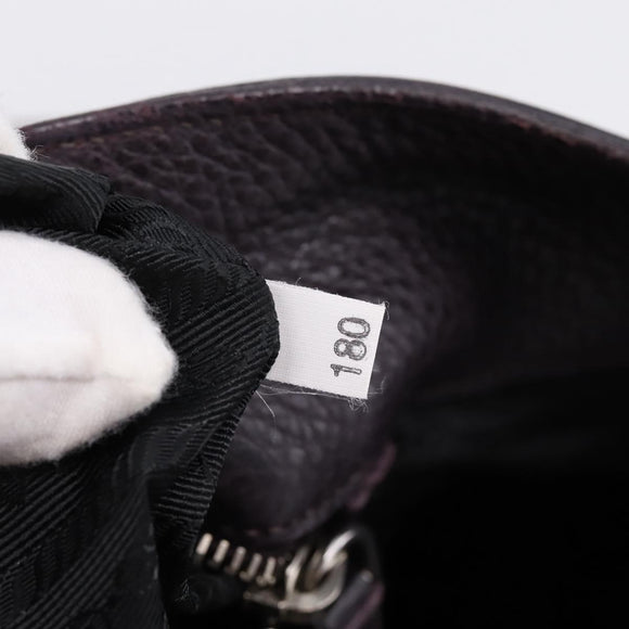 PRADA Hand Bag Vittero Dino Leather Purple Silver Auth 203600