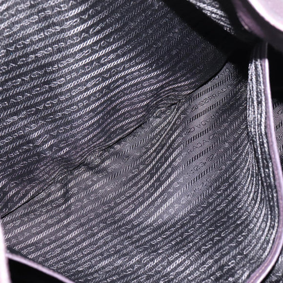 PRADA Hand Bag Vittero Dino Leather Purple Silver Auth 203600