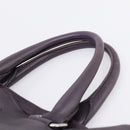 PRADA Hand Bag Vittero Dino Leather Purple Silver Auth 203600-8