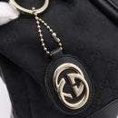 GUCCI GG Canvas Sukey Hand Bag 2way Black Gold 247902 Auth 203601A-20