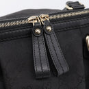 GUCCI GG Canvas Sukey Hand Bag 2way Black Gold 247902 Auth 203601A-22