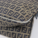 FENDI Zucchino Canvas Mamma Baguette Shoulder Bag Navy Silver Auth 203602-18