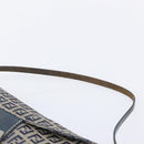 FENDI Zucchino Canvas Mamma Baguette Shoulder Bag Navy Silver Auth 203602-15