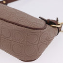 Salvatore Ferragamo Gancini Accessory Pouch PVC Canvas Pink Gold Auth 203603V-12