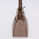 Salvatore Ferragamo Gancini Accessory Pouch PVC Canvas Pink Gold Auth 203603V-4