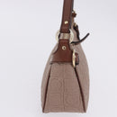 Salvatore Ferragamo Gancini Accessory Pouch PVC Canvas Pink Gold Auth 203603V-5