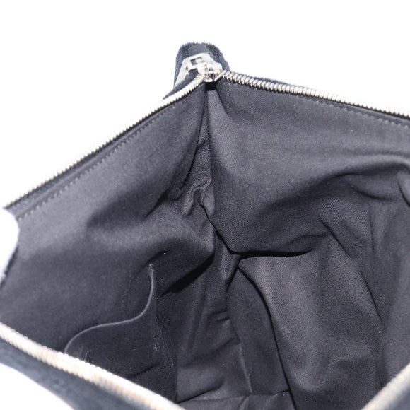BALENCIAGA Clutch Bag Pile Black Silver Auth 203606A
