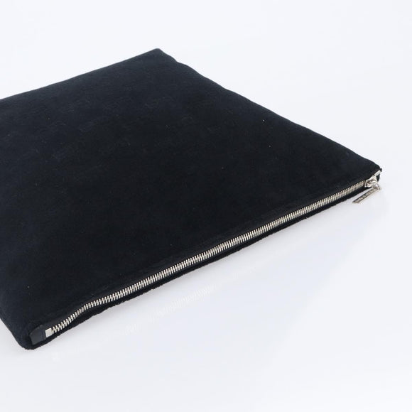 BALENCIAGA Clutch Bag Pile Black Silver Auth 203606A