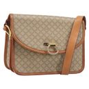 CELINE Macadam Canvas Shoulder Bag PVC Beige Gold Auth 203607-1