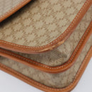 CELINE Macadam Canvas Shoulder Bag PVC Beige Gold Auth 203607-13