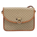 CELINE Macadam Canvas Shoulder Bag PVC Beige Gold Auth 203607-2