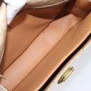 CELINE Macadam Canvas Shoulder Bag PVC Beige Gold Auth 203607-20