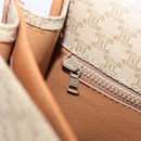 CELINE Macadam Canvas Shoulder Bag PVC Beige Gold Auth 203607-23