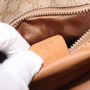 CELINE Macadam Canvas Shoulder Bag PVC Beige Gold Auth 203607-26