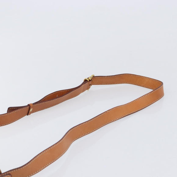 CELINE Macadam Canvas Shoulder Bag PVC Beige Gold Auth 203607