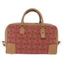 LOEWE Amazona 28 Hand Bag Canvas 2way Beige Gold Auth 203608SAM-2