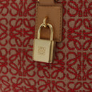 LOEWE Amazona 28 Hand Bag Canvas 2way Beige Gold Auth 203608SAM-20
