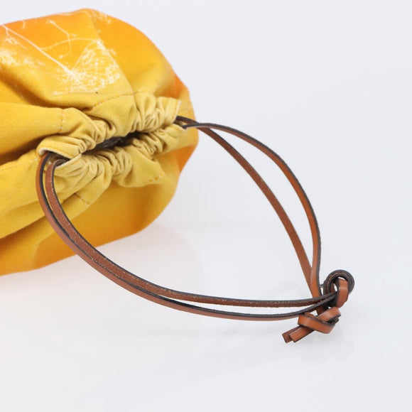 LOEWE Parauzui Visa Collaboration Purse Pouch Canvas Orange Auth 203609