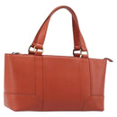 BURBERRY Hand Bag Leather Orange Gold Auth 203611-1