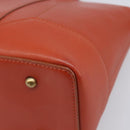 BURBERRY Hand Bag Leather Orange Gold Auth 203611-15