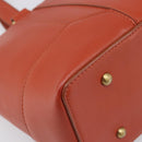 BURBERRY Hand Bag Leather Orange Gold Auth 203611-16