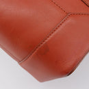BURBERRY Hand Bag Leather Orange Gold Auth 203611-8