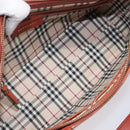 BURBERRY Hand Bag Leather Orange Gold Auth 203611-12