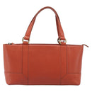 BURBERRY Hand Bag Leather Orange Gold Auth 203611-13