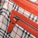 BURBERRY Hand Bag Leather Orange Gold Auth 203611-22