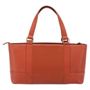 BURBERRY Hand Bag Leather Orange Gold Auth 203611-2