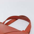 BURBERRY Hand Bag Leather Orange Gold Auth 203611-14