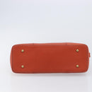 BURBERRY Hand Bag Leather Orange Gold Auth 203611-5