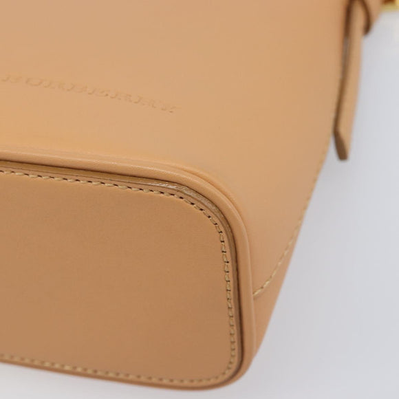 BURBERRY Shoulder Bag Leather Beige Gold Auth 203612A
