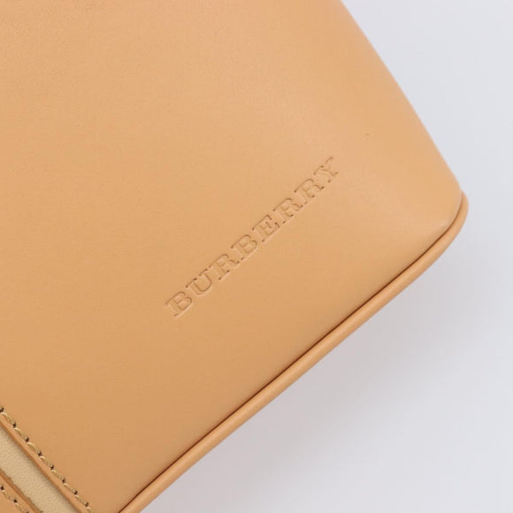BURBERRY Shoulder Bag Leather Beige Gold Auth 203612A