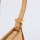 BURBERRY Shoulder Bag Leather Beige Gold Auth 203612A-15
