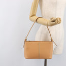 BURBERRY Shoulder Bag Leather Beige Gold Auth 203612A-24