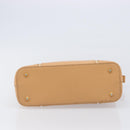 BURBERRY Hand Bag Leather Beige Gold Auth 203613A-5