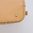 BURBERRY Hand Bag Leather Beige Gold Auth 203613A-6