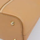 BURBERRY Hand Bag Leather Beige Gold Auth 203613A-14