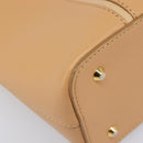BURBERRY Hand Bag Leather Beige Gold Auth 203613A-15
