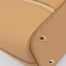 BURBERRY Hand Bag Leather Beige Gold Auth 203613A-17
