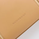 BURBERRY Hand Bag Leather Beige Gold Auth 203613A-18
