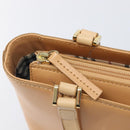 BURBERRY Hand Bag Leather Beige Gold Auth 203613A-19