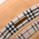 BURBERRY Hand Bag Leather Beige Gold Auth 203613A-20