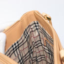 BURBERRY Hand Bag Leather Beige Gold Auth 203613A-22