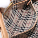 BURBERRY Hand Bag Leather Beige Gold Auth 203613A-24