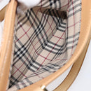 BURBERRY Hand Bag Leather Beige Gold Auth 203613A-26